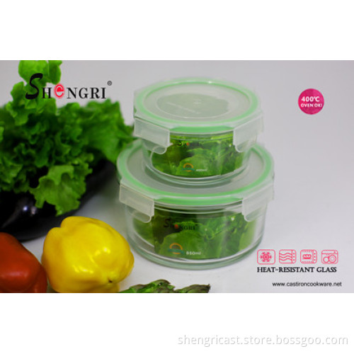 pyrex glass round green storage food containers